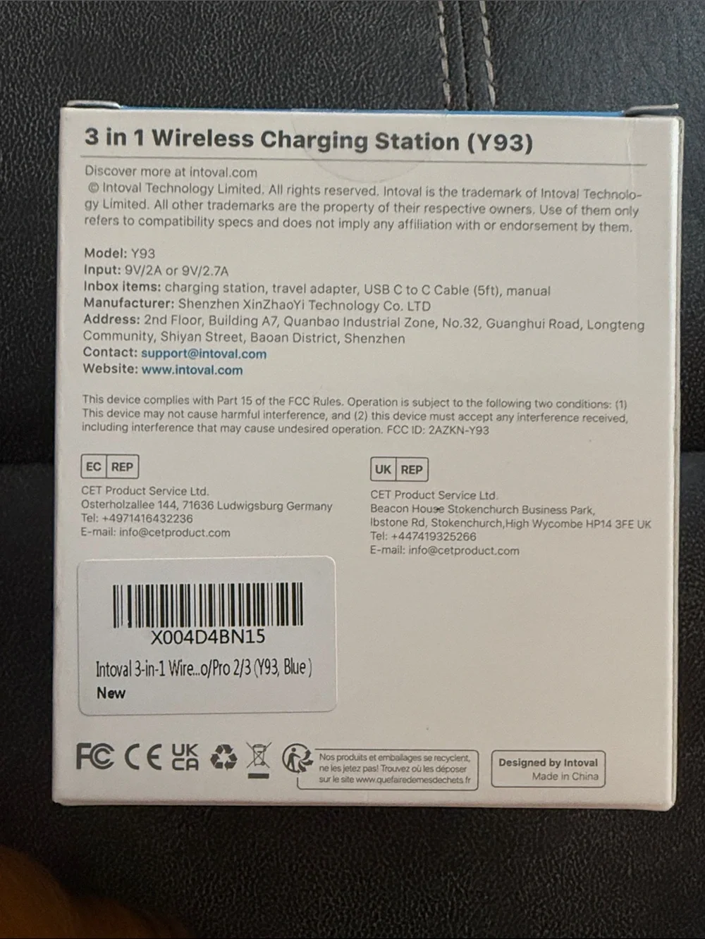 intoval 3-in-1 Wireless Charging Station - Summit Blue